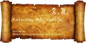 Kalocsay Mátyás névjegykártya