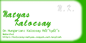 matyas kalocsay business card